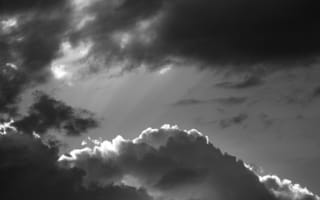 Картинка облака, небо, черно-белое, пейзаж, свет, тучи, атмосфера