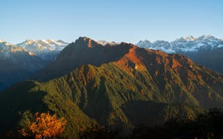 Картинка горы, природа, пейзаж, осень, снег, небо, ландшафт