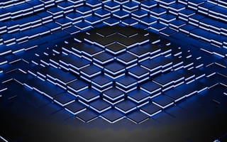 Картинка абстракция, технология, синий, графика, фоны, 3D, геометрия