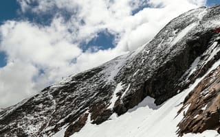 Картинка гора, снег, пейзаж, небо, облака, природа, зима