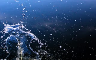 Картинка вода, брызги, погружение, природа, отражение, спокойствие, синий