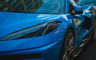 Картинка автомобиль, синий, спорткар, дизайн, город, фото, техника