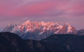 Картинка горы, закат, природа, пейзаж, альпы, небо, снег