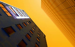 Картинка здание, архитектура, город, небо, урбанистический, фотография, желтый