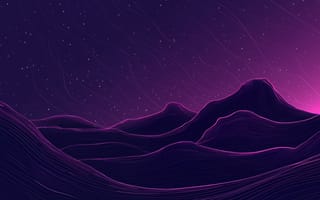 Картинка пейзаж, горы, ночное небо, звезды, абстракция, футуризм, темные тона