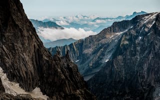 Картинка горы, природа, пейзаж, облака, скалы, высота, альпинизм, путешествия