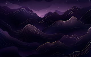 Картинка горы, пейзаж, ночь, темный, звезды, абстракция, природа