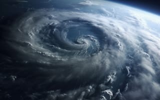 Картинка ураган, облака, земля, космос, природа, шторм, вода