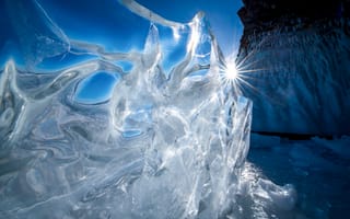 Картинка лед, природа, свет, зима, горы, кристаллы, пейзаж