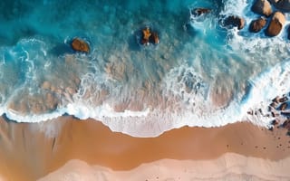 Картинка море, пляж, волны, камни, пейзаж, природа, отдых