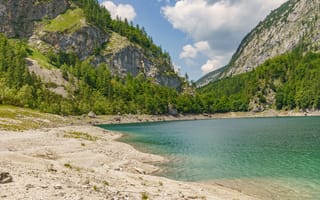 Картинка природа, озеро, горы, лес, пейзаж, небо, отдых