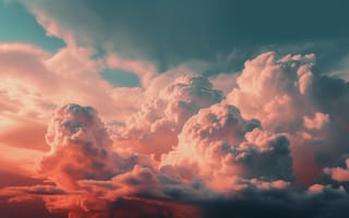 Картинка облака, небо, закат, природа, пейзаж, красота, атмосфера