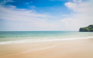 Картинка пляж, море, небо, пейзаж, отдых, природа, солнце