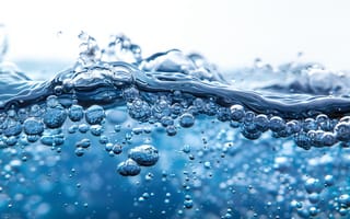 Картинка вода, пузырьки, глубина, свет, синий, текстура, прозрачность