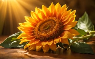 Картинка подсолнух, цветок, природа, освещение, лето, красота, растение