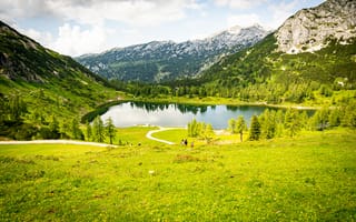 Картинка природа, горы, озеро, пейзаж, лес, лето, путешествие, отдых