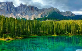 Картинка горы, лес, озеро, природа, пейзаж, водопад, отдых