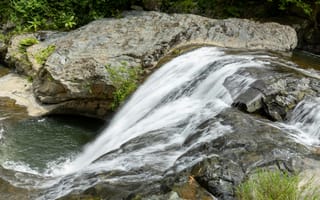 Картинка водопад, природа, камни, река, пейзаж, зелень, вода