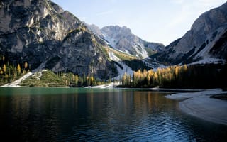 Картинка горы, озеро, природа, осень, пейзаж, лес, отражение