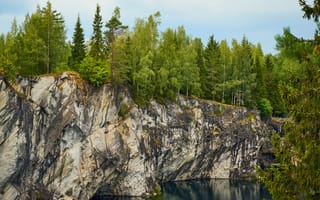 Картинка природа, скалы, лес, водоем, пейзаж, отдых, горы