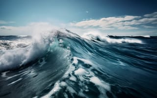 Картинка океан, волны, море, природа, пейзаж, небо, вода