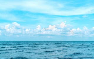 Картинка море, небо, облака, вода, пейзаж, природа, синий