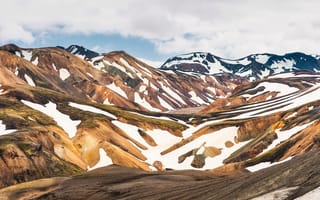 Картинка горы, пейзаж, природа, снег, цвета, ландшафт, исландия