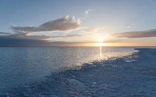 Картинка закат, море, пейзаж, небо, вода, природа, тишина