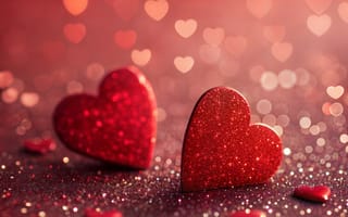 Картинка сердца, любовь, фон, глиттер, романтика, декор, праздник