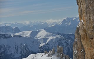 Картинка горы, снег, пейзаж, природа, альпы, небо, скалы