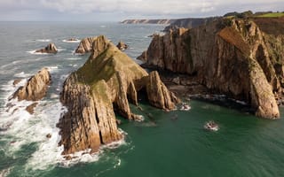 Картинка скалы, море, природа, пейзаж, океан, берег, горы