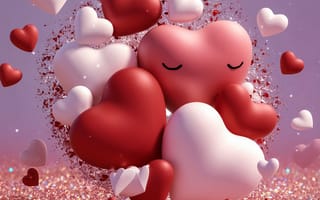 Картинка сердца, любовь, обои, красный, белый, декор, фоновое изображение