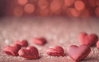 Картинка сердца, любовь, фон, декор, романтика, красный, блестки
