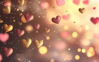Картинка сердца, любовь, фоны, глиттер, свет, романтика, праздник