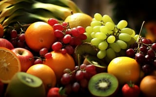 Картинка фрукты, натюрморт, еда, свежесть, цвета, здоровье, витамины
