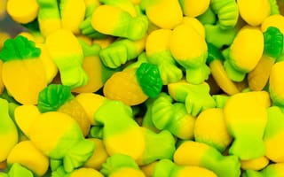 Картинка ананас, конфеты, сладости, яркие, десерт, фрукты, цветные