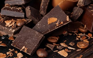 Картинка шоколад, десерт, кофе, сладости, еда, фото, обои