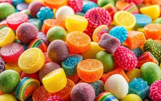 Картинка конфеты, сладости, цветные, десерт, вкусно, радость, еда