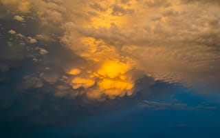 Картинка облака, закат, небо, природа, пейзаж, цвета, атмосфера