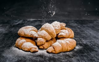 Картинка круассаны, выпечка, еда, десерт, сахар, фото, стиль