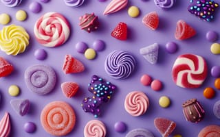 Картинка конфеты, сладости, десерт, цветной, фон, вкусный, радость