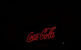 Картинка Кока-Кола, логотип, освещение, напиток, реклама, красный, черный