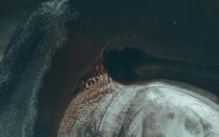 Картинка природа, водоем, абстракция, пейзаж, воздушная съемка, темные тона, текстура