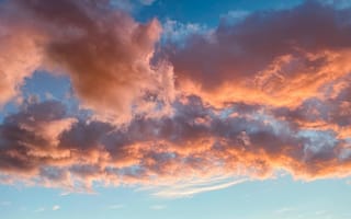 Картинка небо, облака, закат, природа, пейзаж, цвета, красота