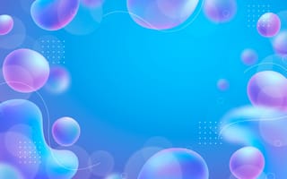 Картинка абстракция, графика, цвет, фоны, бubbles, синий, мягкий