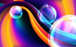 Картинка абстракция, цвета, графика, фоны, мягкие линии, шары, яркие