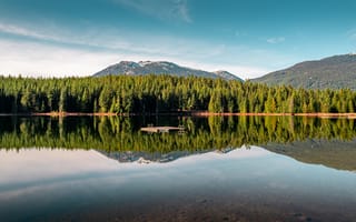 Картинка озеро, природа, горы, лес, отражение, пейзаж, спокойствие