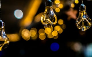 Картинка лампы, освещение, боке, уют, декор, ночь, свет