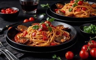 Картинка паста, блюдо, томат, итальянская кухня, еда, рецепт, вкусно