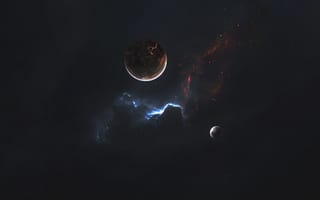 Картинка космос, планеты, галактика, небо, звезды, темнота, астрономия